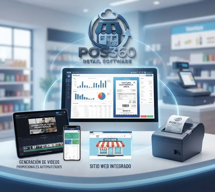 POS360 integrado con facturación, sitio web y dispositivos